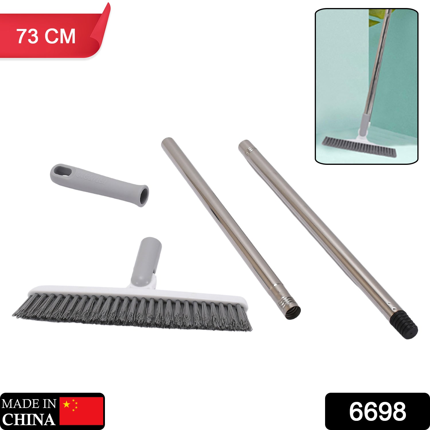 6698 Brush Crevice Floor Scrub Brush Rotatable Brush Head Bathtub Clean Tool Long Handle Grout Scrubber Indoor Kitchen Push Broom DeoDap 6698 Brush Crevice Floor Scrub Brush Rotatable Brush Head Bathtub Clean Tool Long Handle Grout Scrubber Indoor Kitchen Push Broom DeoDap